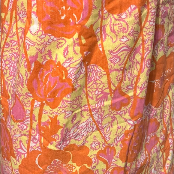 Lily Pulitzer Pink Orange Yellow Floral Shift Dress, Retro, Sleeveless Dress - Picture 3 of 7